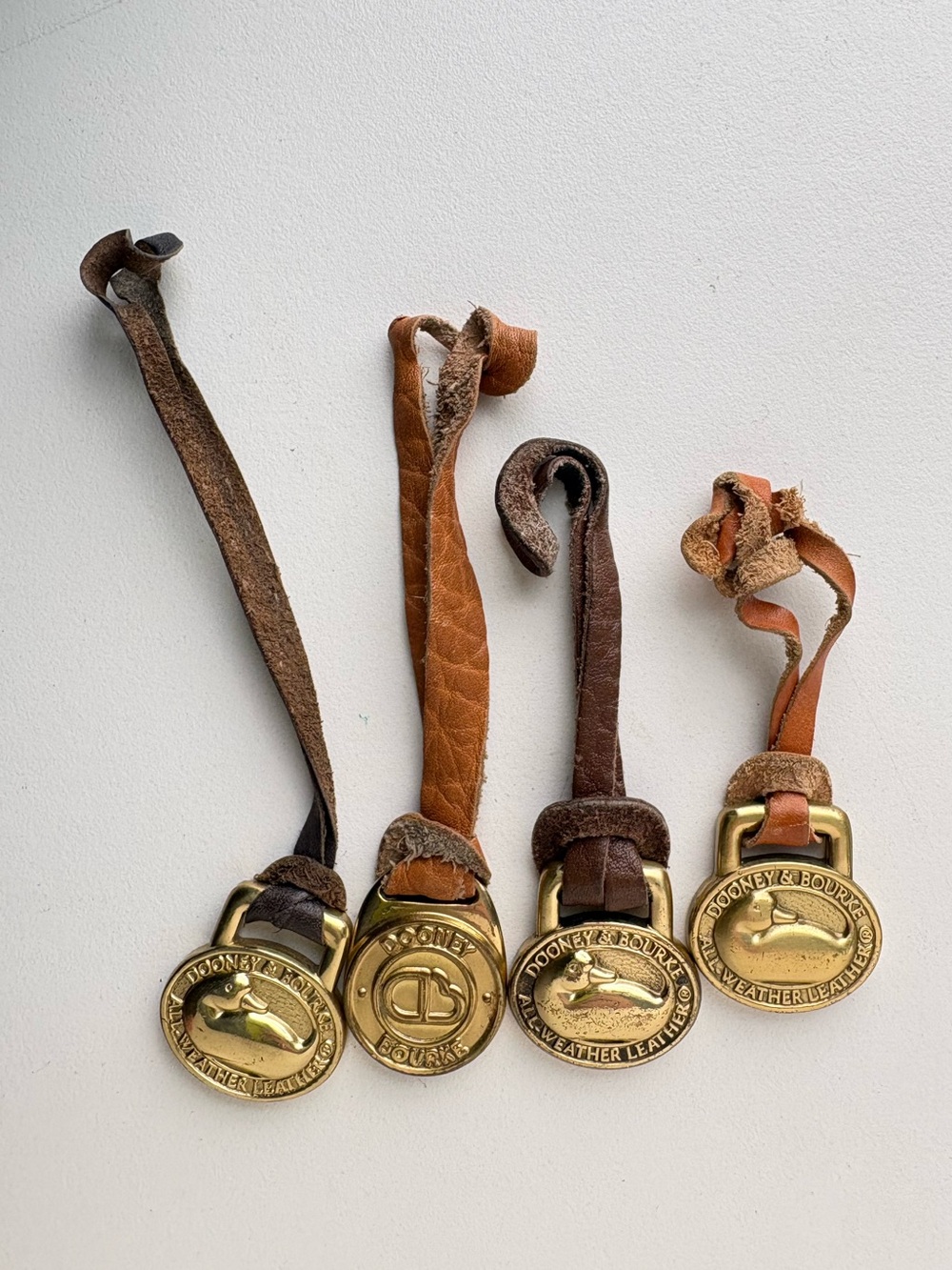 Dooney and Bourke vintage Brass Duck Fob Keychain Set